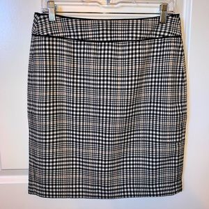 Banana Republic Wool Pencil Skirt black white 6